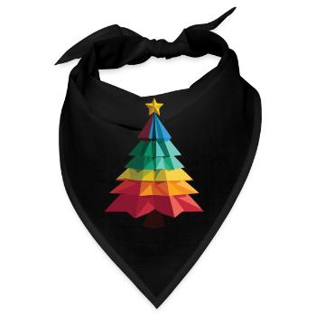 Low-Poly-Weihnachtsbaum - Bandana - Schwarz - Vorne