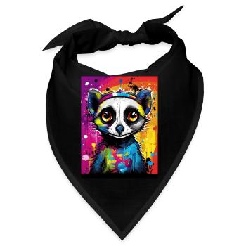 [MB] Verliebtes Erdmännchen: Farbenfrohe Zuneigung - Bandana - Schwarz - Vorne