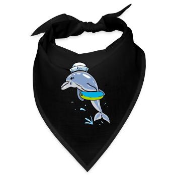 Delphin Schwimmer Seemann Schwimmring Ahoi Kapitän - Bandana - Schwarz - Vorne