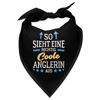 So sieht eine richtig coole Anglerin aus Fischerin - Bandana - Schwarz - Vorne