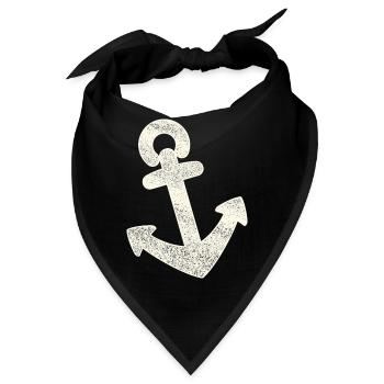 Anker distressed - Bandana - Schwarz - Vorne