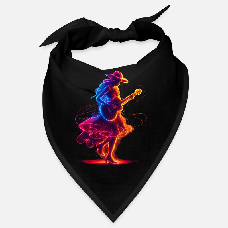 Gitarrist Mädchen Synthwave Bandana
