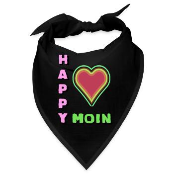 Moin | Herz Begrüßung Norddeutschland Küste Norden - Bandana - Schwarz - Vorne