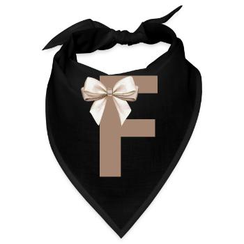 Buchstabe F Knoten - Bandana - Schwarz - Vorne