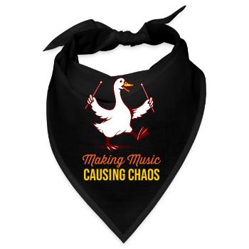 Funny Drummer Goose: Musikalisches Chaos - Bandana - Schwarz - Vorne