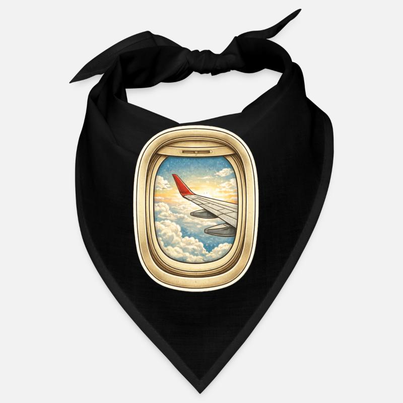 Window flight over cloud streaks Bandana