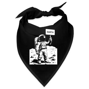 Astronaut on the moon holding a sign - Bandana - Schwarz - Vorne