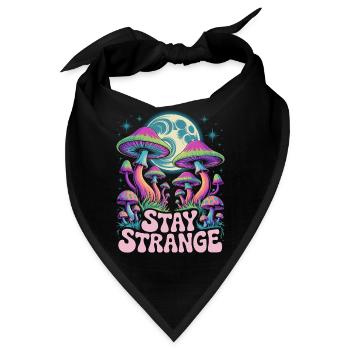 Stay Strange Mushroom Art - Bandana - Schwarz - Vorne