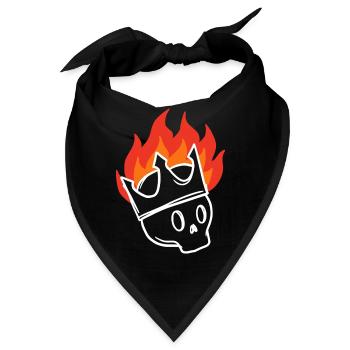 Flammender Kronenschädel Edgy Skelettkönig - Bandana - Schwarz - Vorne