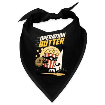 Operation Butter – Lustiger Popcorn Agent - Bandana - Schwarz - Vorne