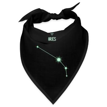 Widder, Sternstern, Sternbild Pastellgrün - Bandana - Schwarz - Vorne