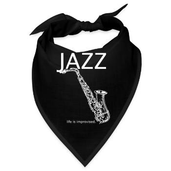 Jazz Style Saxophon - Bandana - Schwarz - Vorne