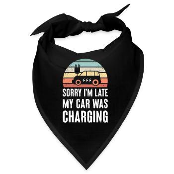 Lustiges EV Auto Elektrofahrzeug Retro Sonnenuntergang Geschenk - Bandana - Schwarz - Vorne