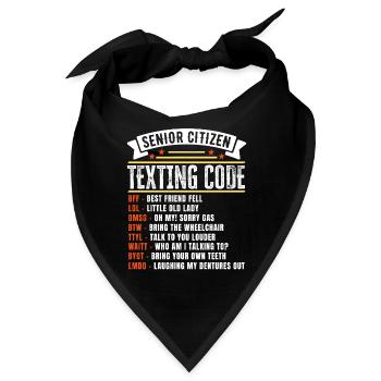 Lustiges Senioren-SMS-Code-Geschenk für - Bandana - Schwarz - Vorne