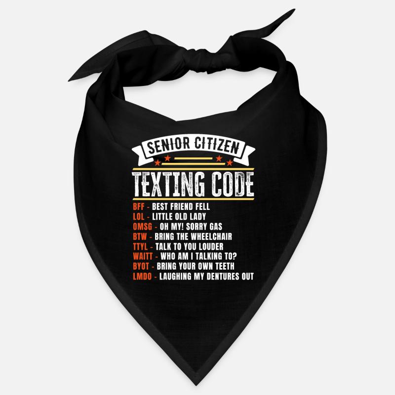 Drôle de code de texto de personne âgée Cadeau pour Bandana