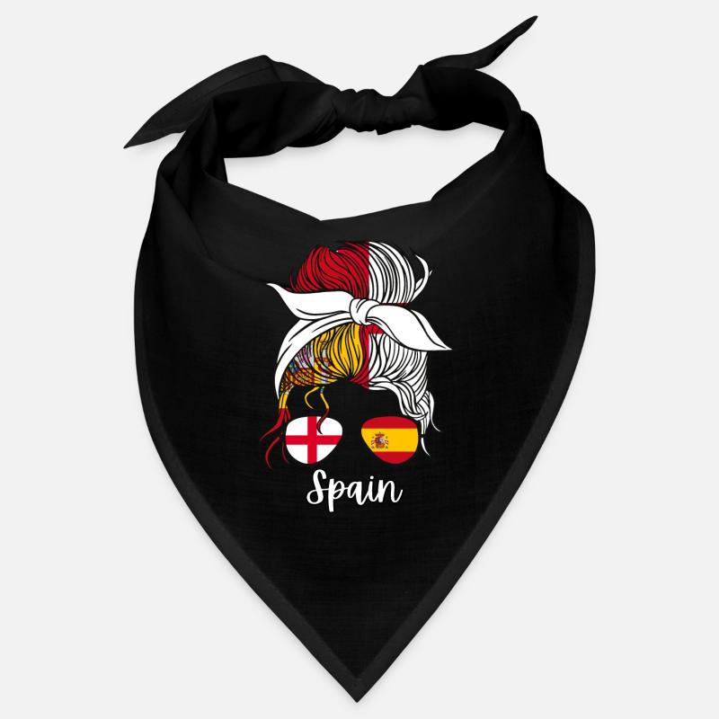 Spanien España Halb Spanisch Halb Englisch Mädchen - Bandana - Schwarz