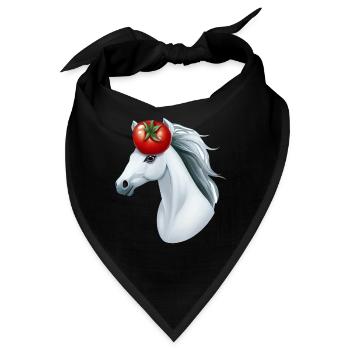 Pferdekopf Tomate - Kreatives Pferd & Gemüse Desig - Bandana - Schwarz - Vorne