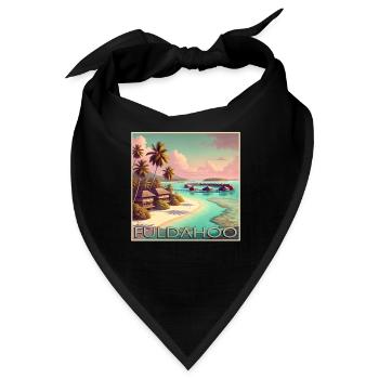 Fuldahoo Malediven Überwasser-Bungalows Retro - Bandana - Schwarz - Vorne