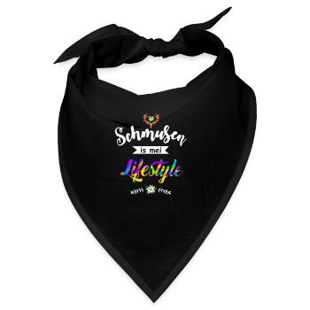 Schmusen is mei Lifestyle - Flirten Küssen Kiss me - Bandana - Schwarz - Vorne