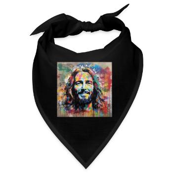 PORTRÄT JESUS CHRISTUS STREET ART - Bandana - Schwarz - Vorne