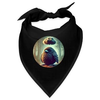 Traurige Krähe im Regen - Bandana - Schwarz - Vorne