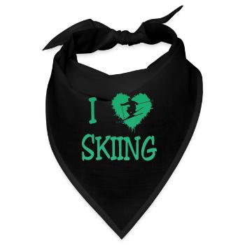 Ski skiing Skier Ski fahren - Bandana - Schwarz - Vorne