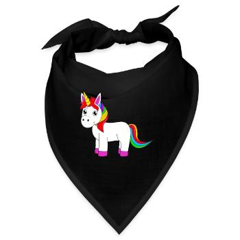 süßes Einhorn - Bandana - Schwarz - Vorne