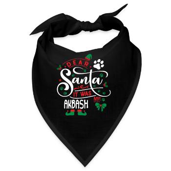 Santa Weihnachten Hund Akbash - Bandana - Schwarz - Vorne