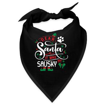 Weihnachten Hund Hunderasse Sausky - Bandana - Schwarz - Vorne