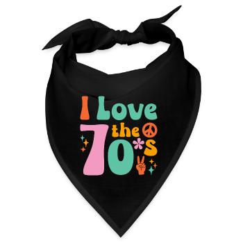 Ich Liebe die 70er Hippie - Bandana - Schwarz - Vorne