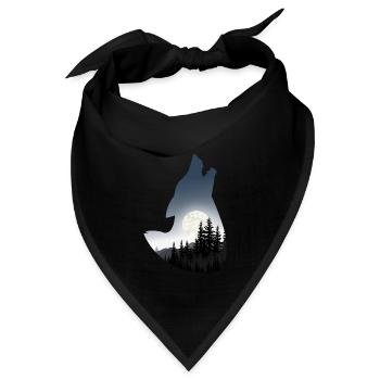 Wolf Silhouette - Bandana - Schwarz - Vorne