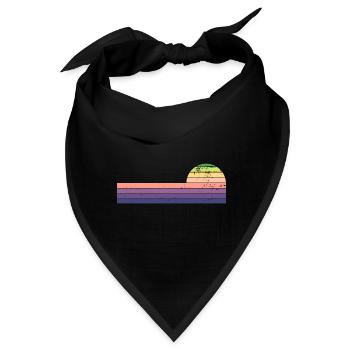 Retro Horizontal Vintage Sonnenuntergang - Bandana - Schwarz - Vorne