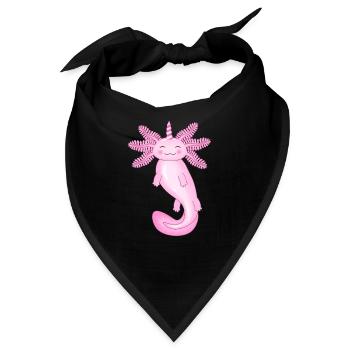 Rosa Einhorn Axolotl - Bandana - Schwarz - Vorne