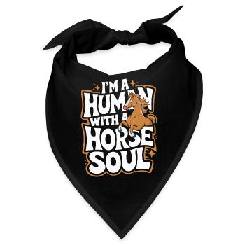 Pferd Pferde Reiten Pferdereiten Sprungreiten - Bandana - Schwarz - Vorne
