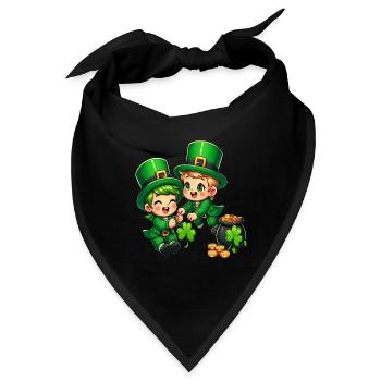 Verspieltes Leprechaun (Irischer Kobold)-Duo - Bandana - Schwarz - Vorne