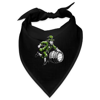 Fassschiebender Leprechaun (Irischer Kobold) - Bandana - Schwarz - Vorne
