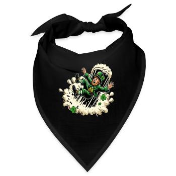 Fallender Leprechaun (Irischer Kobold) - Bandana - Schwarz - Vorne