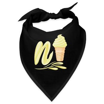 N'ice Softeis-Emoji mit Buchstaben N Vanille - Bandana - Schwarz - Vorne