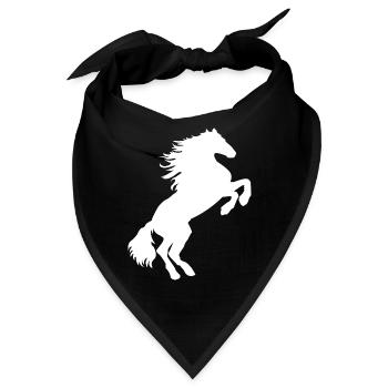 weißes Pferd Schimmel - Pferde T Shirt & Hoodie - Bandana - Schwarz - Vorne