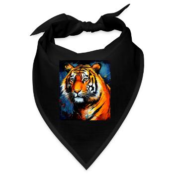 Tiger Portrait - Bandana - Schwarz - Vorne