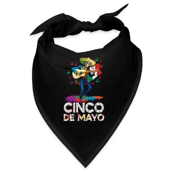 Feiere Cinco De Mayo Mit Musik Und Farben - Bandana - Schwarz - Vorne