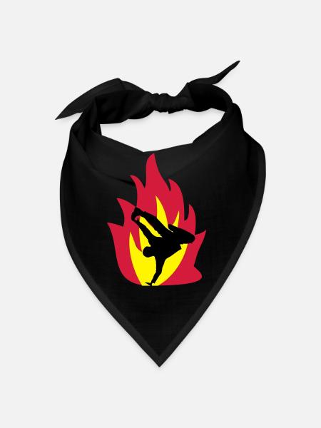 Breakdancer im Feuer - Bandana - Schwarz - Vorne