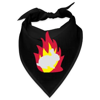Hase im Feuer - Bandana - Schwarz - Vorne