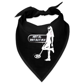Sexy Schatzsucherin mit Metalldetektor - Bandana - Schwarz - Vorne