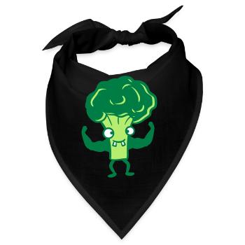 brokkoli bodybuilder stark muskeln gesund vitamine - Bandana - Schwarz - Vorne