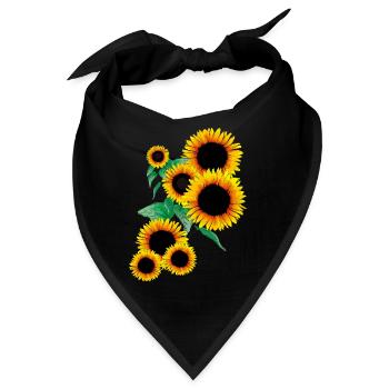 Sonnenblumen - Bandana - Schwarz - Vorne