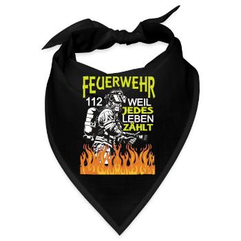 Feuerwehr,112. Weil jedes Leben Zählt. - Bandana - Schwarz - Vorne