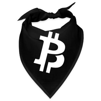 Bitcoin Crypto BTC Logo - Bandana - Schwarz - Vorne