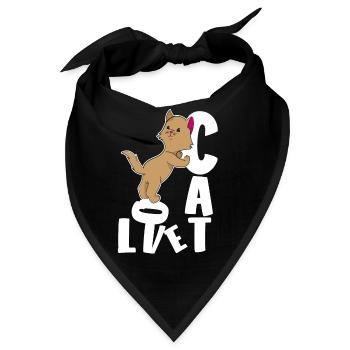 Niedliche Katze mit Liebe - Bandana - Schwarz - Vorne
