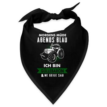 Güllebaron Gülle Fahren Landwirt Geschenk - Bandana - Schwarz - Vorne